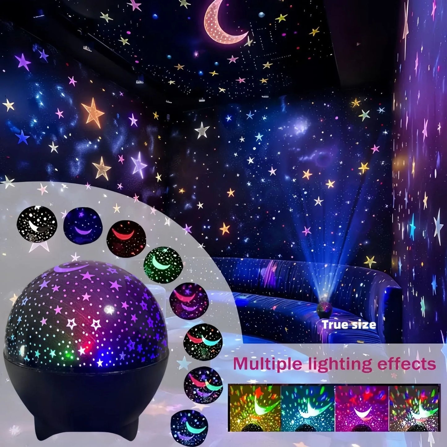 Lush™ RGB Galaxy Moon Projector